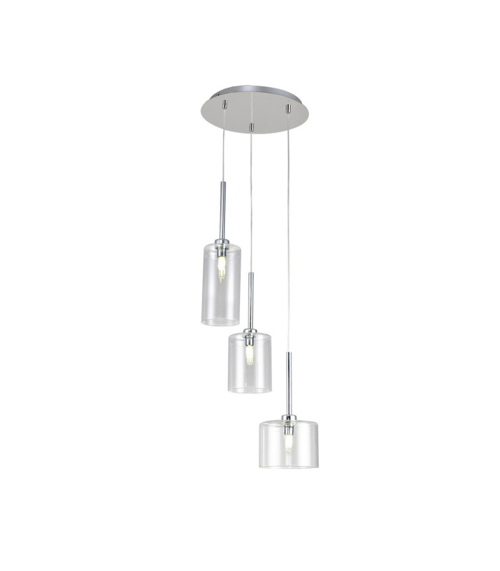 Baldwin 35cm Round Pendant 2m 3 x G9 Polished Chrome/Clear Type A