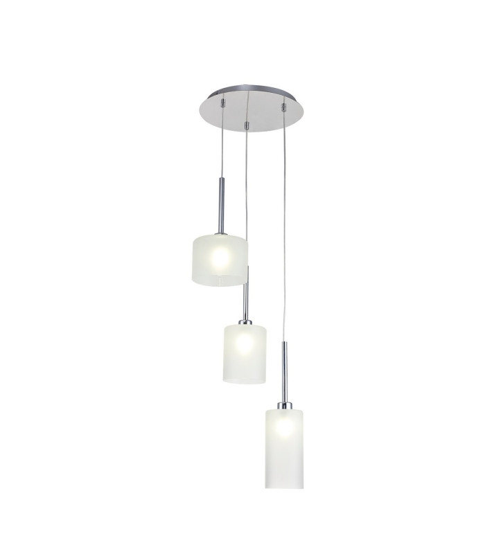 Baldwin 35cm Round Pendant 2m 3 x G9 Polished Chrome/Frosted Type A