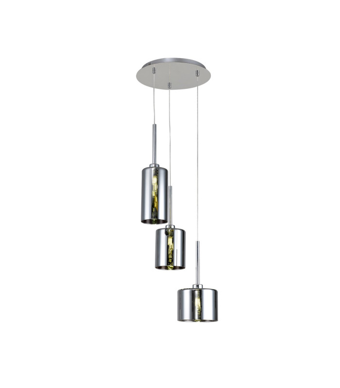 Baldwin 35cm Round Pendant 2m 3 x G9 Polished Chrome/Chrome Type A