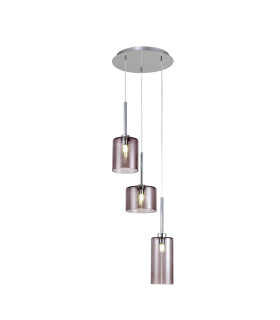 Baldwin 35cm Round Pendant 2m 3 x G9 Polished Chrome/Smoked Type A