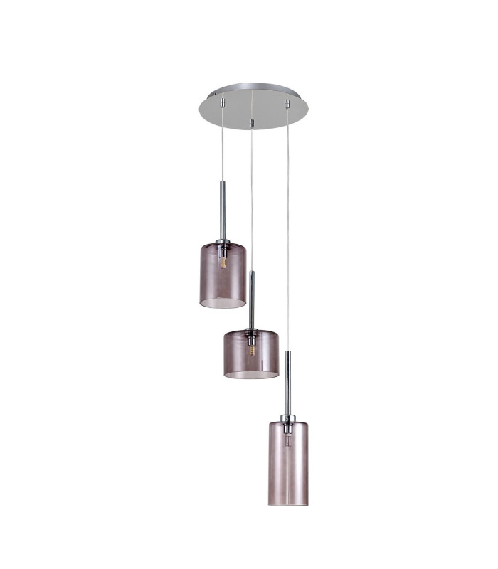 Baldwin 35cm Round Pendant 2m 3 x G9 Polished Chrome/Smoked Type A