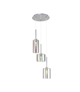 Baldwin 35cm Round Pendant 2m 3 x G9 Polished Chrome/Iridescent Type A