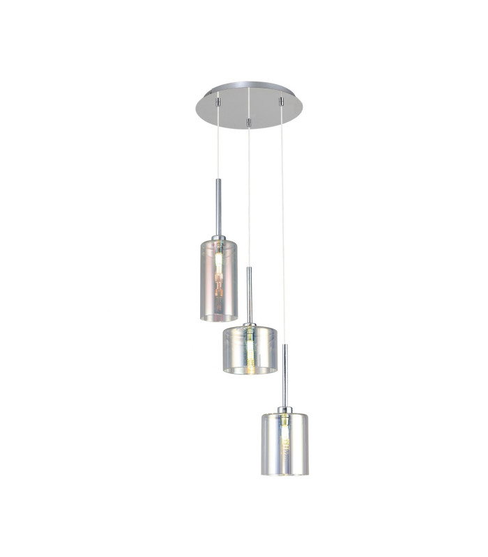 Baldwin 35cm Round Pendant 2m 3 x G9 Polished Chrome/Iridescent Type A
