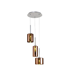 Baldwin 35cm Round Pendant 2m 3 x G9 Polished Chrome/Copper Type A