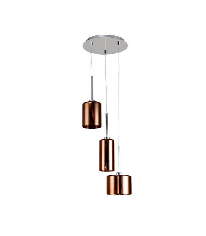 Baldwin 35cm Round Pendant 2m 3 x G9 Polished Chrome/Copper Type A