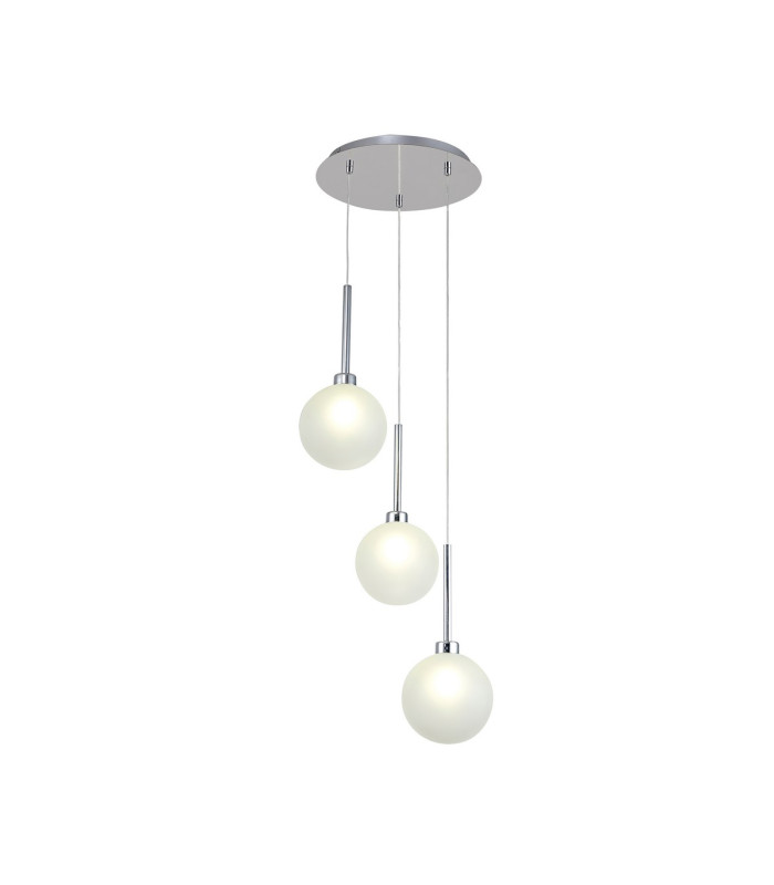 Baldwin 34cm Round Pendant 2m 3 x G9 Polished Chrome/Frosted Type G Shade-1