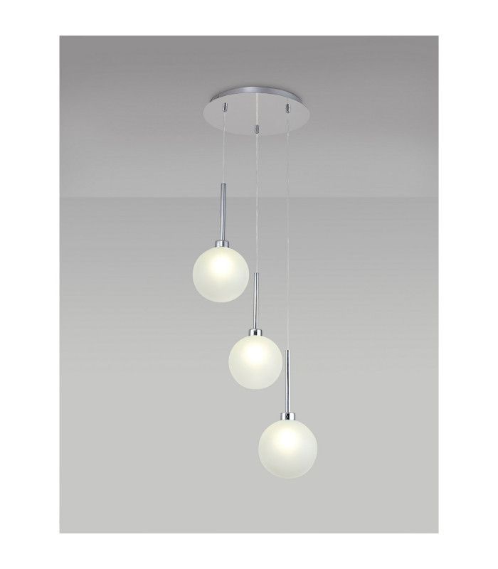 Baldwin 34cm Round Pendant 2m 3 x G9 Polished Chrome/Frosted Type G Shade-3