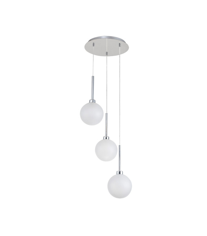 Baldwin 34cm Round Pendant 2m 3 x G9 Polished Chrome/Frosted Type G Shade-4