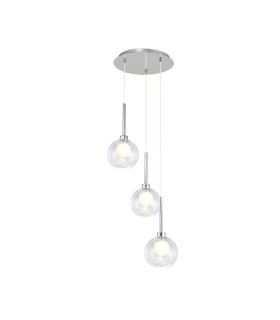 Baldwin 34cm Round Pendant 2m 3 x G9 Polished Chrome/Clear/Frosted Type G Shade-1