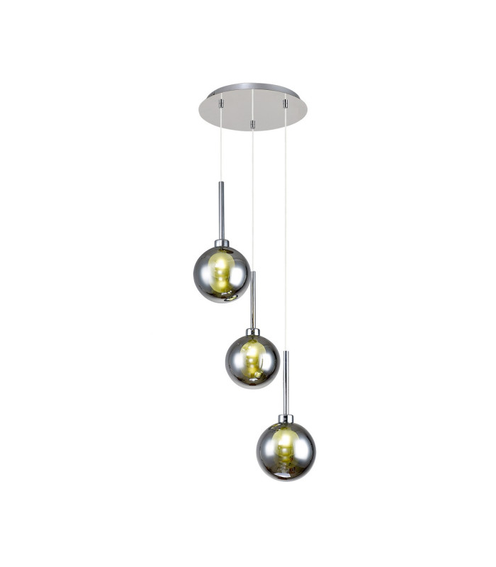 Baldwin 34cm Round Pendant 2m 3 x G9 Polished Chrome/Chrome/Frosted Type G Shade-1
