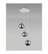 Baldwin 34cm Round Pendant 2m 3 x G9 Polished Chrome/Chrome/Frosted Type G Shade-11