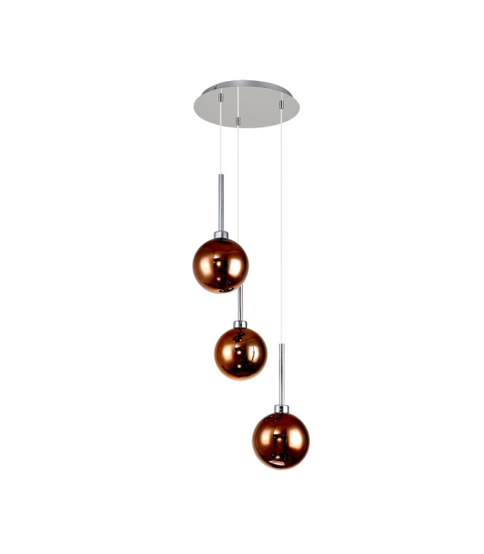 Baldwin 34cm Round Pendant 2m 3 x G9 Polished Chrome/Copper/Frosted Type G Shade-4