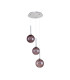 Baldwin 34cm Round Pendant 2m 3 x G9 Polished Chrome/Smoked/Frosted Type G Shade-4