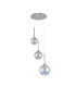Baldwin 34cm Round Pendant 2m 3 x G9 Polished Chrome/Iridescent/Frosted Type G Shade-4