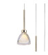 Baldwin 32cm Round Pendant 2m Curved Cone Glass (U) 3 Light G9 French Gold/Iridescent/Opal/Matt Gold-6