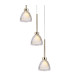 Baldwin 32cm Round Pendant 2m Curved Cone Glass (U) 3 Light G9 French Gold/Iridescent/Opal/Matt Gold-7