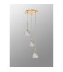 Baldwin 32cm Round Pendant 2m Curved Cone Glass (U) 3 Light G9 French Gold/Iridescent/Opal/Matt Gold-13