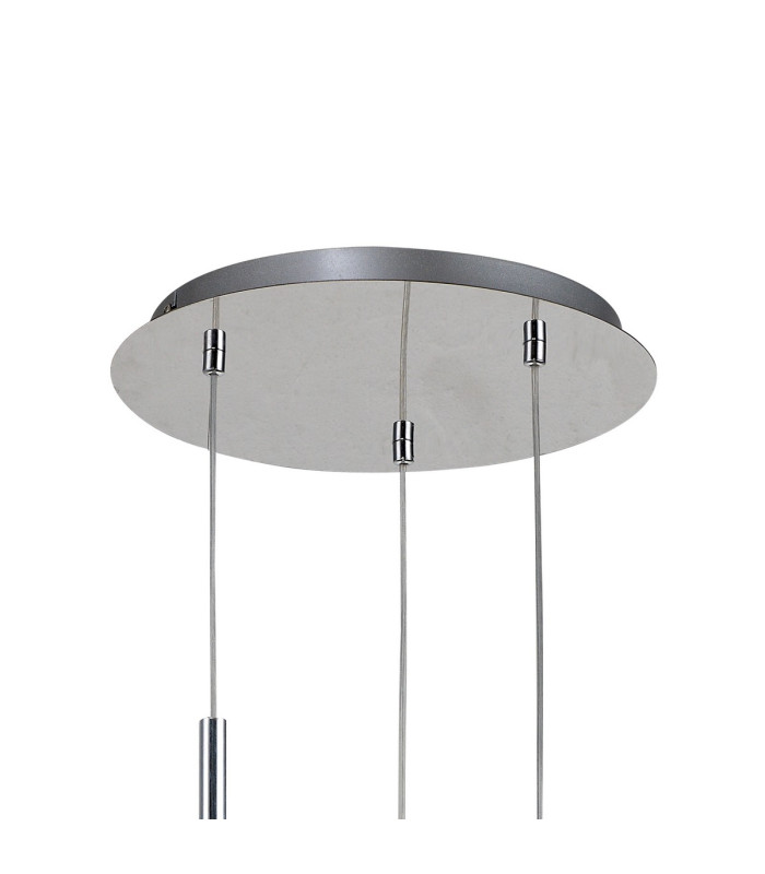 Baldwin 32cm 2m Round Pendant Curved Cone Glass (U) 3 Light G9 Polished Chrome/Iridescent/Opal-5