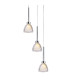 Baldwin 32cm 2m Round Pendant Curved Cone Glass (U) 3 Light G9 Polished Chrome/Iridescent/Opal-7