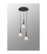 Baldwin 32cm Round Pendant 2m Curved Cone Glass (U) 3 Light G9 Satin Black/Iridescent/Opal-3