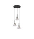 Baldwin 32cm Round Pendant 2m Curved Cone Glass (U) 3 Light G9 Satin Black/Iridescent/Opal-4