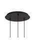 Baldwin 32cm Round Pendant 2m Curved Cone Glass (U) 3 Light G9 Satin Black/Iridescent/Opal-5