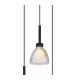 Baldwin 32cm Round Pendant 2m Curved Cone Glass (U) 3 Light G9 Satin Black/Iridescent/Opal-6