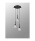 Baldwin 32cm Round Pendant 2m Curved Cone Glass (U) 3 Light G9 Satin Black/Iridescent/Opal-13