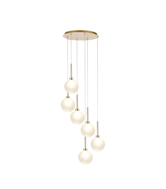 Baldwin 44cm Round Pendant 2.5m 6 x G9 French Gold/Frosted Type G Shade-1