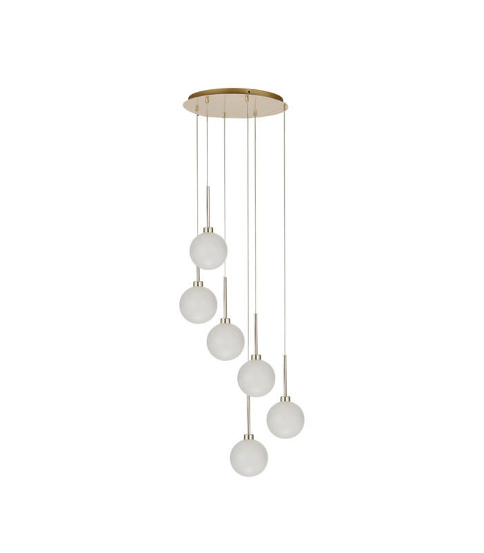 Baldwin 44cm Round Pendant 2.5m 6 x G9 French Gold/Frosted Type G Shade-4