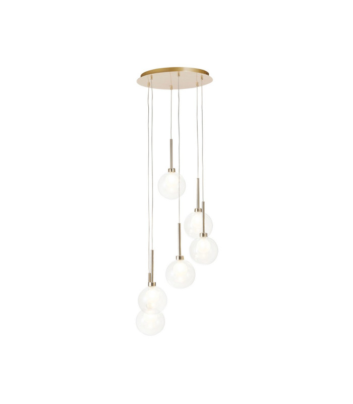 Baldwin 44cm Round Pendant 2.5m 6 x G9 French Gold/Cognac/Frosted Type G Shade-1