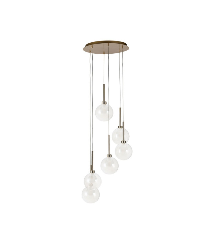 Baldwin 44cm Round Pendant 2.5m 6 x G9 French Gold/Cognac/Frosted Type G Shade-4