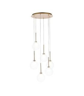 Baldwin 44cm Round Pendant 2.5m 6 x G9 French Gold/Clear/Frosted Type G Shade-1