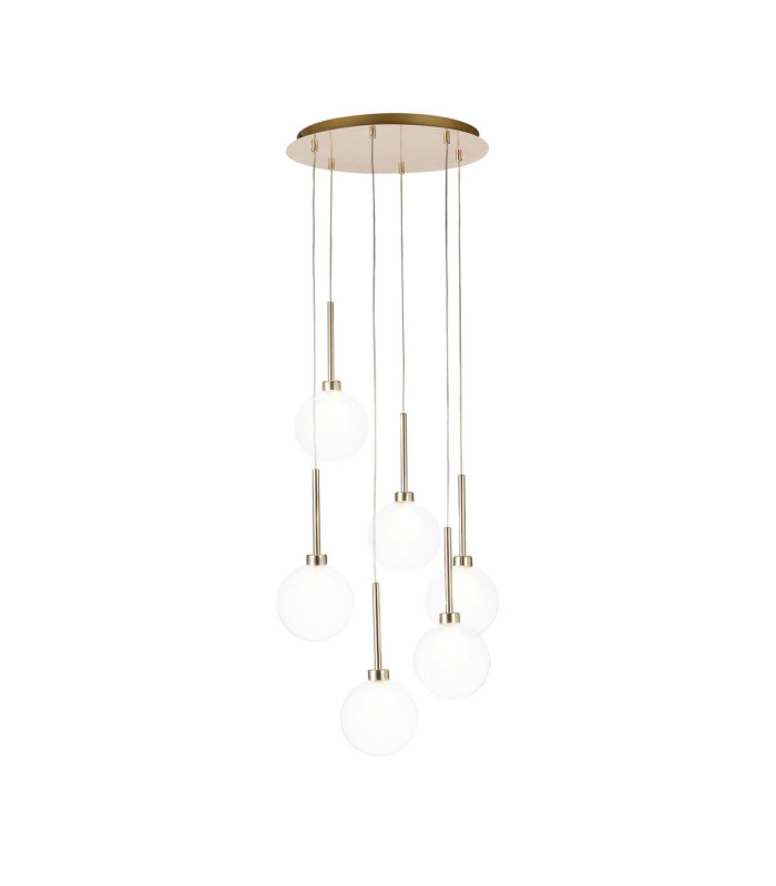 Baldwin 44cm Round Pendant 2.5m 6 x G9 French Gold/Clear/Frosted Type G Shade-1