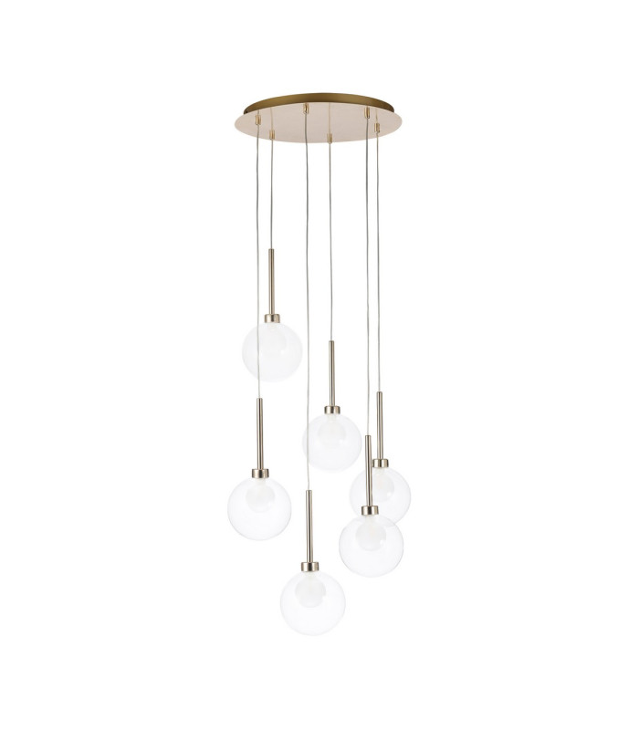 Baldwin 44cm Round Pendant 2.5m 6 x G9 French Gold/Clear/Frosted Type G Shade-4