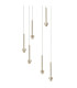 Baldwin 44cm Round Pendant 2.5m 6 x G9 French Gold/Smoked/Frosted Type G Shade-8
