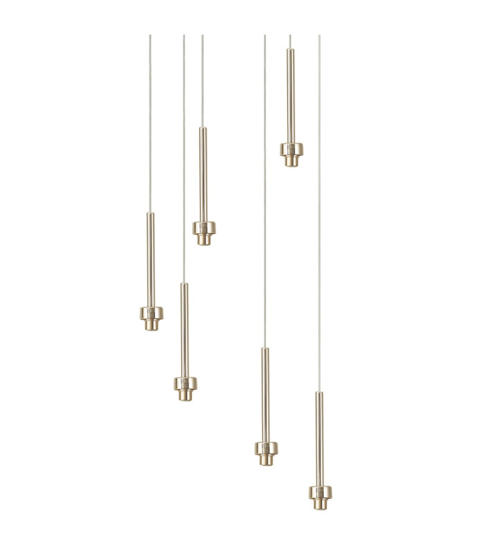 Baldwin 44cm Round Pendant 2.5m 6 x G9 French Gold/Smoked/Frosted Type G Shade-8