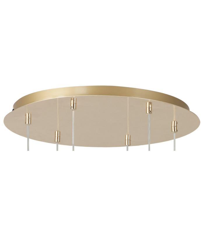 Baldwin 44cm Round Pendant 2.5m 6 x G9 French Gold/Smoked/Frosted Type G Shade-10