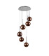 Baldwin 44cm Round Pendant 2.5m 6 x G9 Polished Chrome/Copper/Frosted Type G Shade-4