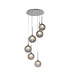 Baldwin 44cm Round Pendant 2.5m 6 x G9 Polished Chrome/Smoked/Frosted Type G Shade-1