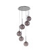 Baldwin 44cm Round Pendant 2.5m 6 x G9 Polished Chrome/Smoked/Frosted Type G Shade-4