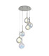 Baldwin 44cm Round Pendant 2.5m 6 x G9 Polished Chrome/Iridescent/Frosted Type G Shade-1