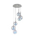 Baldwin 44cm Round Pendant 2.5m 6 x G9 Polished Chrome/Iridescent/Frosted Type G Shade-4