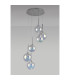 Baldwin 44cm Round Pendant 2.5m 6 x G9 Polished Chrome/Iridescent/Frosted Type G Shade-14