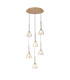 Baldwin 42cm Round Multiple Pendant 2.5m Curved Cone Glass (U) 6 Light G9 French Gold/Iridescent/Opal/Matt Gold-1
