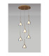 Baldwin 42cm Round Multiple Pendant 2.5m Curved Cone Glass (U) 6 Light G9 French Gold/Iridescent/Opal/Matt Gold-3