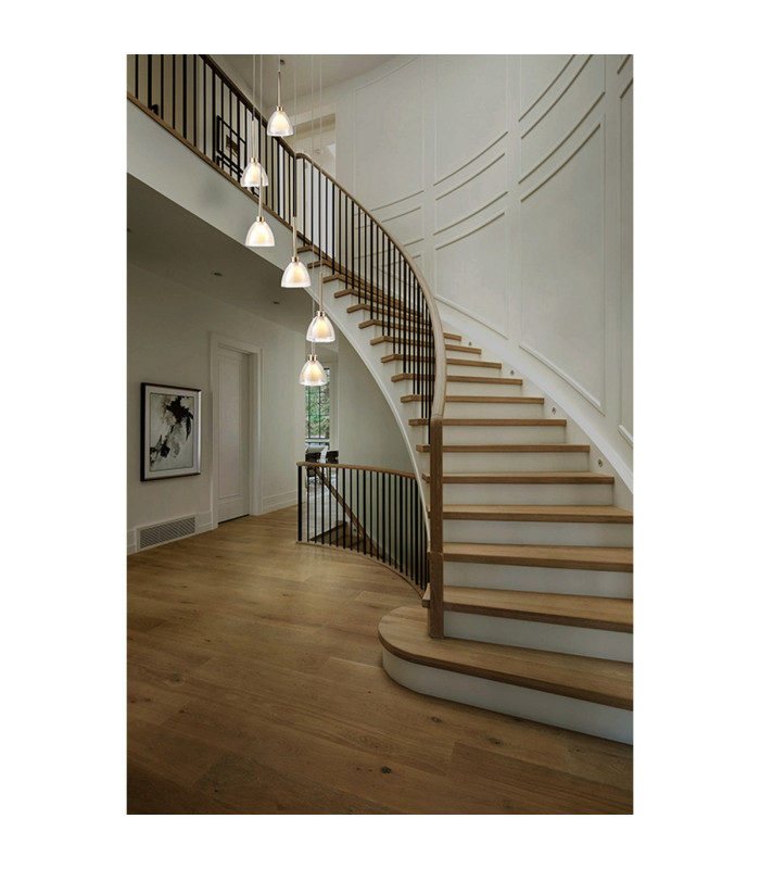 Baldwin 42cm Round Multiple Pendant 2.5m Curved Cone Glass (U) 6 Light G9 French Gold/Iridescent/Opal/Matt Gold-4