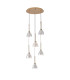 Baldwin 42cm Round Multiple Pendant 2.5m Curved Cone Glass (U) 6 Light G9 French Gold/Iridescent/Opal/Matt Gold-5