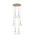 Baldwin 42cm Round Multiple Pendant 2.5m Curved Cone Glass (U) 6 Light G9 French Gold/Iridescent/Opal/Matt Gold-6
