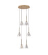 Baldwin 42cm Round Multiple Pendant 2.5m Curved Cone Glass (U) 6 Light G9 French Gold/Iridescent/Opal/Matt Gold-7